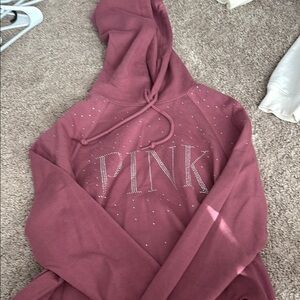 PINK Victoria's Secret Red Oversized Long Sleeve Hoodie